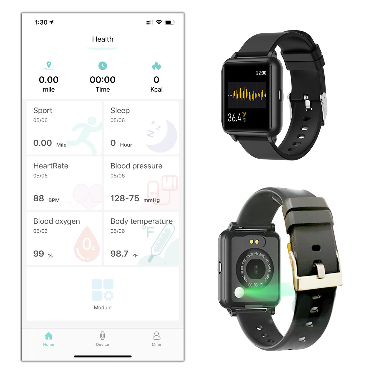 OXITEMP Smart Watch - Oximeter, Thermometer & Pulse Monitor Watch 2025
