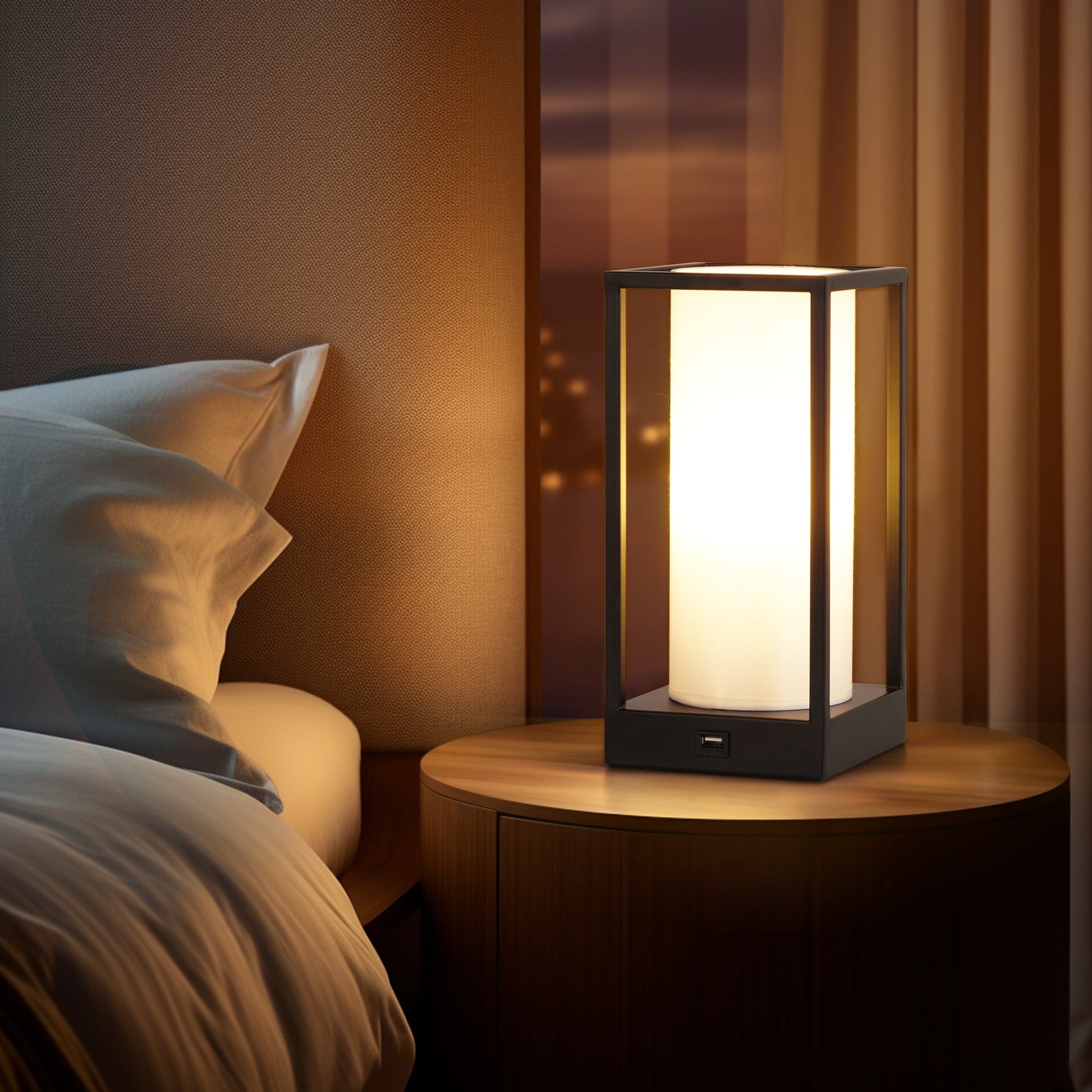 Hokkaido Table Lamp with Phone Charger - Bedroom Decor Lamp Online