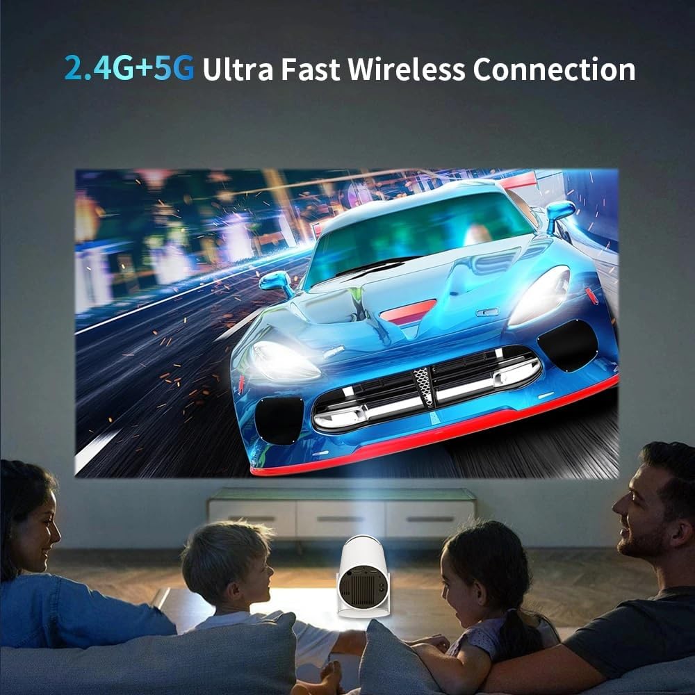 Android 11 Smart Projector – 720p HD, WiFi, 120” Display